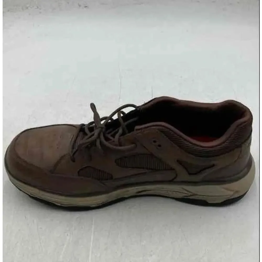 SKECHERS MAX STOUT ST Brown Leather Alloy Toe Work Shoes Men’s Size 14 NWOB